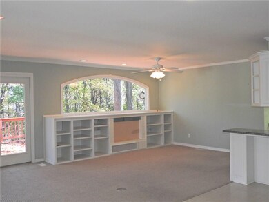 Kitchen view into den/family room