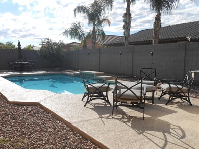 Back yard with seating area