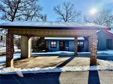 Carport in front of townhouse