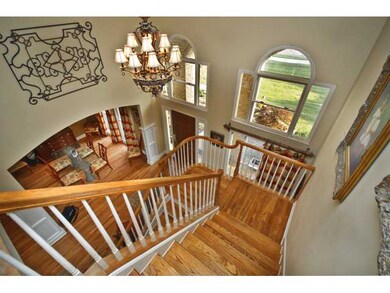Landing with beautiful wood up the stairs and beau
