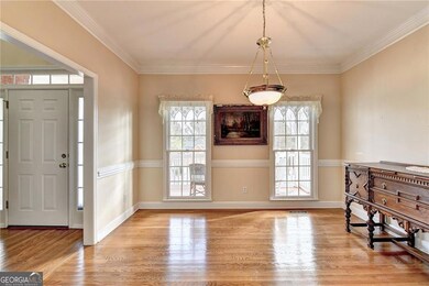 Entryway featuring light wood-style flooring, orna