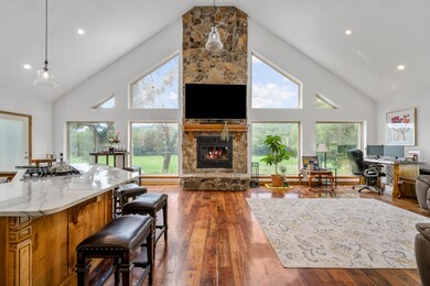 Native Stone Fireplace