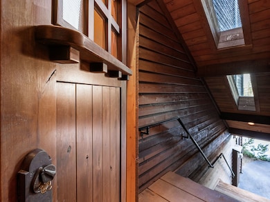 Front entry door & covered stairs