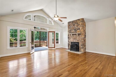 Great room view to screened porch