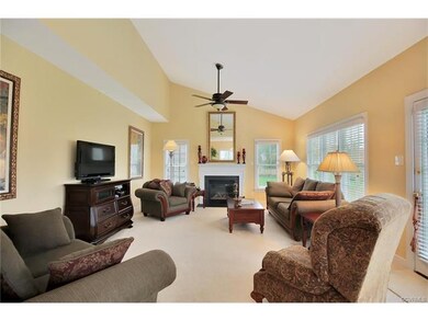 The gas fireplace creates a cozy and warm space.