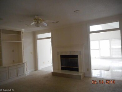Main level Family Room with built-ins and Fireplace