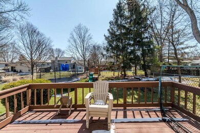 Deck overlooking yard