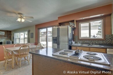 kitchen facing dining area