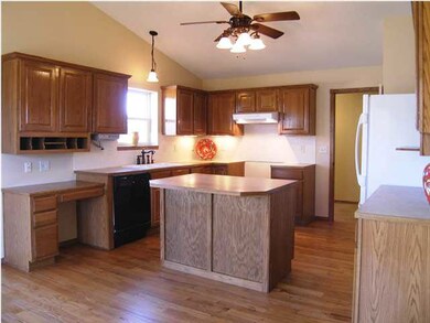 The north wall and island in the large kitchen. Th