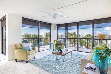 Bright main living area with intracoastal views