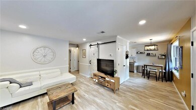 Living room into dining area