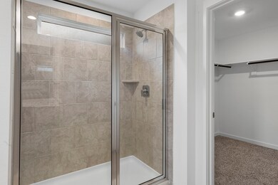 Stand up shower in the primary bathroom.