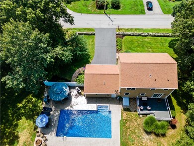 Aerial view with inground pool