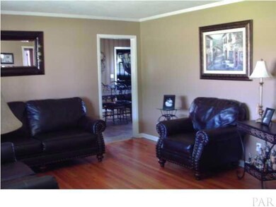 Living room, original hardwood floors