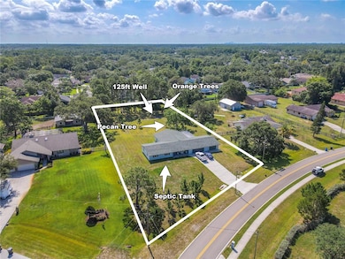 Set on a generous parcel with a long private driveway and expansive front lawn, this home boasts a deep 125-ft well and hurricane-rated double-pane impact windows throughout, providing peace of mind and energy efficiency.
