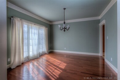 Formal dining room with wall of window for natural