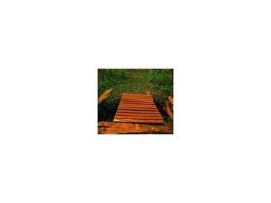 Yard. Bridge over the creek
