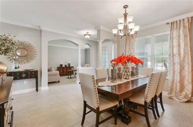 Foyer, dining room and study/den