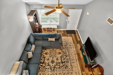 Living room from loft of home