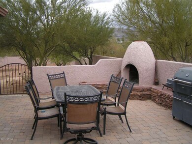 Courtyard with cozy beehive fireplace