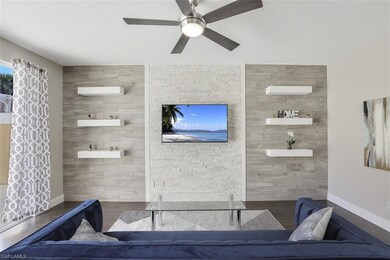 Head on view of feature wall