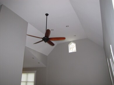 Vaulted ceiling in living room