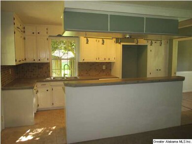View of kitchen from the den.