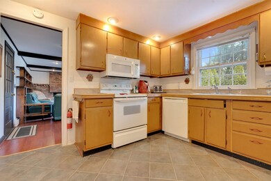 Tile flooring in kitchen
