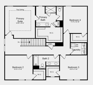 Second Floor Plan - Additional highlights include: covered back patio, and a fireplace in the great room