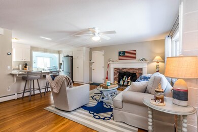 Living room opens to kitchen