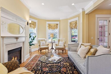 Fireplace showcases its original detail.