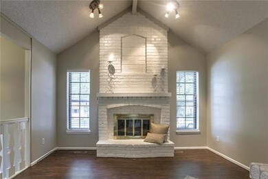 Great Room with Gorgeous Fireplace & Vaulted Ceili