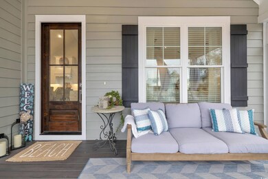 Exterior space with a porch