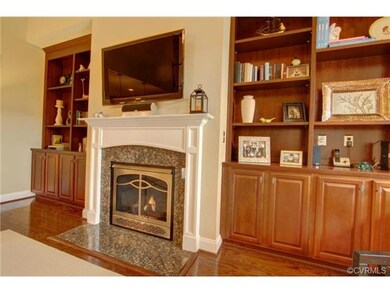 Close-up of Gas Logs Fireplace with granite 