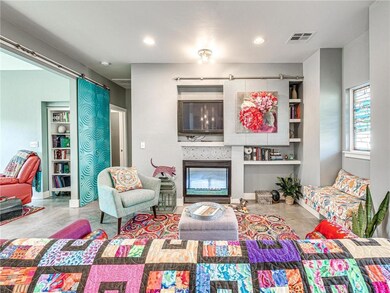 Your television hides right behind a sliding door 