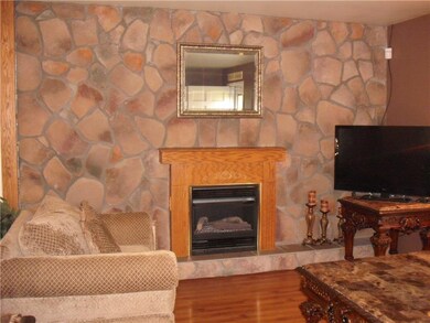 Beautiful stone wall with gas fireplace
