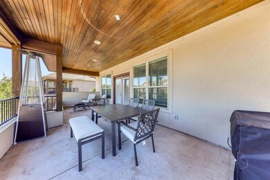 Expansive balcony covers the length of the upstair