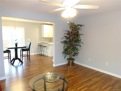 Notice the open flow floor plan from living room t