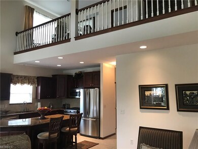 View from the living area into the kitchen and the