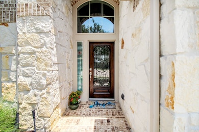 Rich dark hardwood Door with the rod iron design.