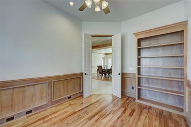 Built-in bookshelf in study