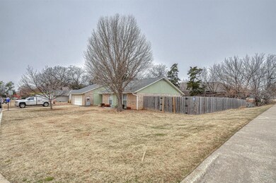 View of yard featuring a garage