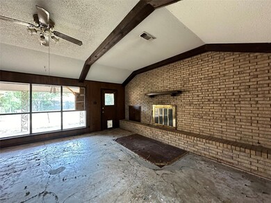 Living room with fireplace.