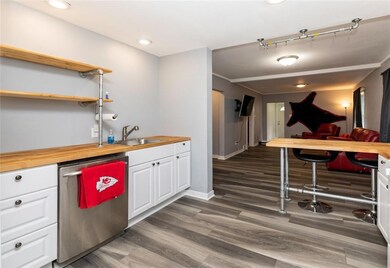 Open concept kitchen and living area