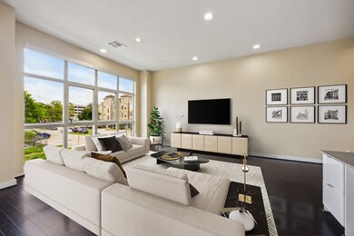 Virtually staged. The large floor to ceiling windo