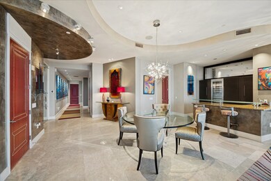 View from entry to dining area and wetbar.