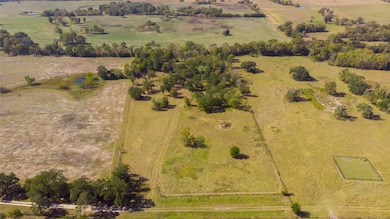 Overhead view looking from the front to the back of the property.
