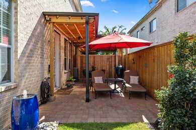 Looking back at the patio from green space.