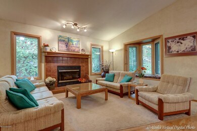 Living Area Wood Burning Fireplace