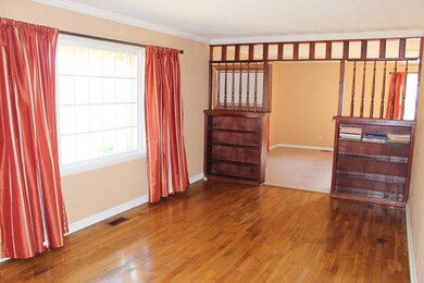 Living Room w/ built in shelves